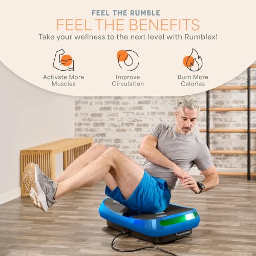 Lifepro Rumblex 4D Vibration Plate Exercise Machine with 7 Training Modes - color: Blue, size: Standard