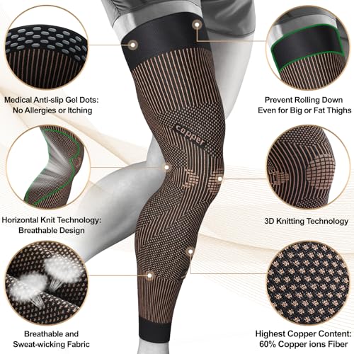 NEENCA Copper Compression Leg Sleeve, Ultra-thin with Copper Ions Infused - size: Small