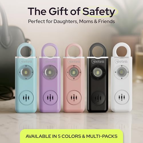 Personal Alarm for Women Safety, 130dB Loud Siren Keychain, TSA Safe, White - color: E - White