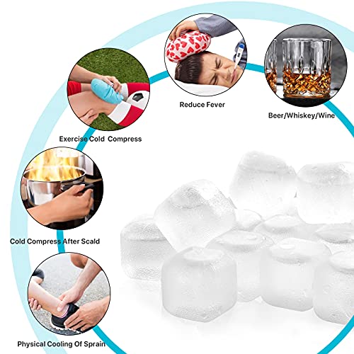 Reusable Ice Cubes for Drinks, 100 Pack Refreezable Plastic Ice Cubes BPA Free for Cocktails, Chills Drinks Without Diluting, Wine, Beer or Coffee Easy To Use - color: White-100Pack