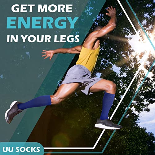Compression Socks for Women and Men, 20-30 mmHg, Knee High, 3 Pairs - color: 03 Black/White/Gray, size: Large-X-Large
