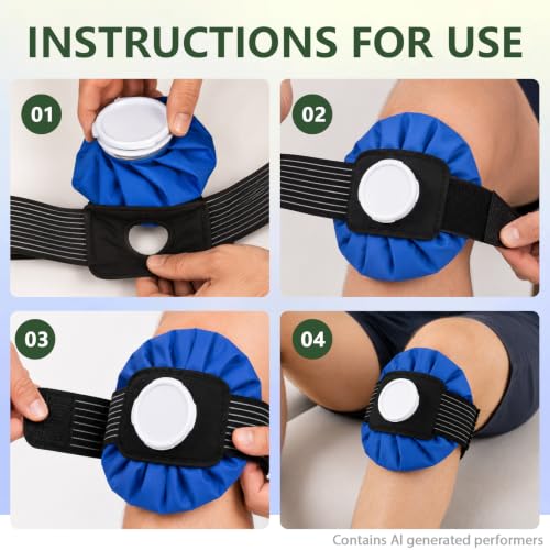 4PCS Adjustable Ice Pack Straps for Cold Therapy