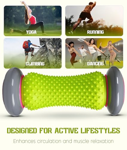 ROMIX Foot Massage Roller and Spiky Ball Set, Plantar Fasciitis Relief