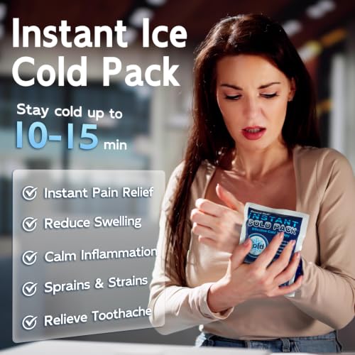 General Medi Instant Ice Cold Pack (4”x 5.5”) – 25 Packs Disposable Cold Therapy Ice Packs for Pain Relief, Swelling, Inflammation, Sprains, Toothache – for Athletes & Outdoor Activities - size: 25 Count (Pack of 1)