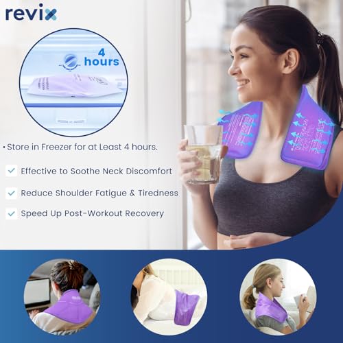 REVIX Neck Ice Pack Wrap Cervical Ice Pack Reusable for Neck and Shoulder - style: Neck Purple-1 Pack