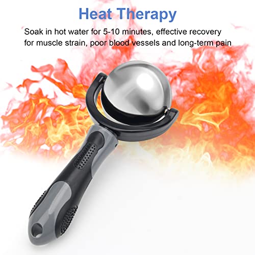 Cold Massage Roller Ball with Handle-Back Muscle Metal Ice Roller Ball Tool - color: Black