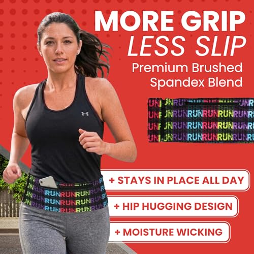 Fusion Belts Running Belt for Women & Men - Patented Side Zipper On Design - color: Run Run, size: Medium