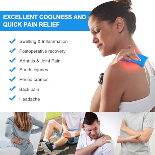 Gel Ice Packs Reusable, 4 Pack Small Hot Cold Compress for Face & Ankle - style: 6.3"x5.1", 4 PACK