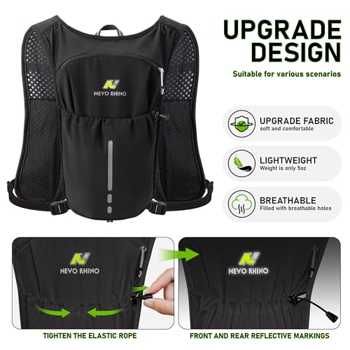 N NEVO RHINO Running Vest with 1.5L Water Bladder, Hydration Vest Pack - color: Black