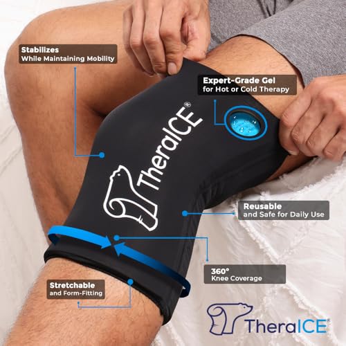 TheraICE Knee Ice Pack Wrap, Gel Knee Brace Compression Sleeve (Pack of 2) - size: Small/Medium (Pack of 2), style: Original