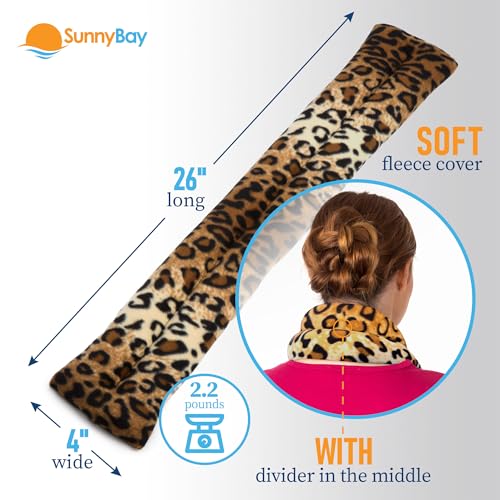 SunnyBay Lavender Heating Pad, Neck and Shoulder Wrap, 26x5 inch - color: Leopard
