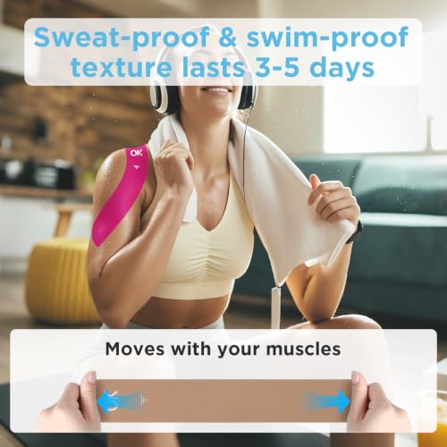 OK TAPE Kinesiology Tape 100 PCS Precut Elastic Strips Bulk 2inx10in/PCS - color: Pink, size: 100 PCS