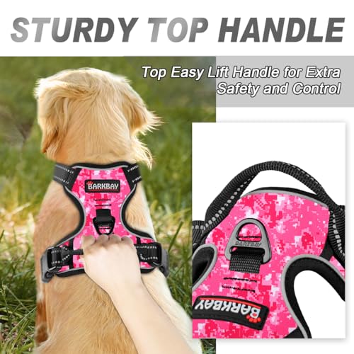 BARKBAY Dog Harness No Pull for Small Sized Dog Front Back Clips,Dog Vest - color: Pink Camo, size: X-Small(Chest:15.5-19.5”)