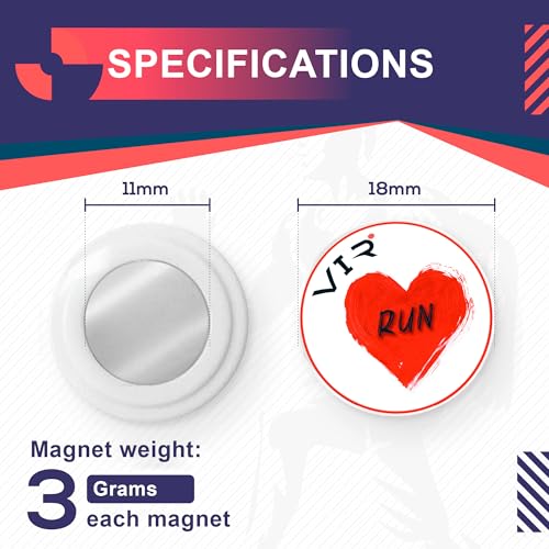4 Race Bib Magnets for Runners, Race Bib Clips, No Pins, I Love Run - color: I Love Run