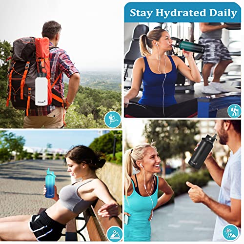 Straw Lid Sport Water Bottle Wide Mouth, Flex Straw Lid Compatible with Hydroflask 12 16 18 20 32 40 64 oz, Replacement Lids and Water Bottle Lid Accessories (White) - color: White