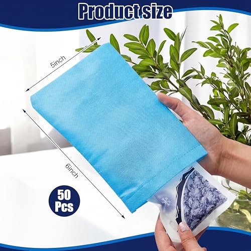 Tatuo 50 Pcs Disposable Ice Pack Sleeves Hot Cold Compress, 5 x 6 Inch - size: 5 x 6 Inch