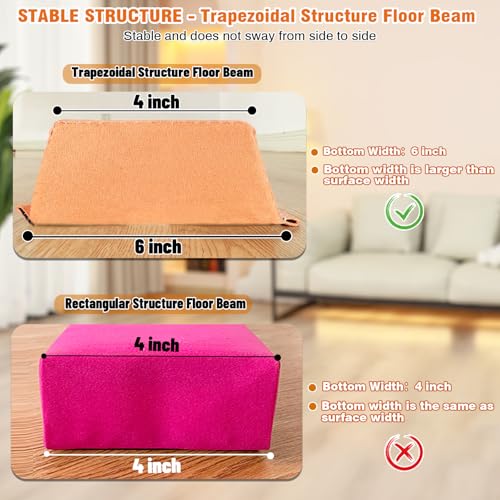 Marfula 6 FT / 8 FT / 9 FT Folding Gymnastics Beam Foam Balance Floor Beam - color: Light Orange, size: 8 Ft
