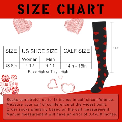 Junely Compression Socks for Women Knee High Funny Socks - color: A4-heart