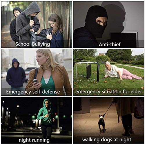 Personal Alarm for Women, 10Pcs 140dB Self Defense Keychain LED Light - color: Black & White