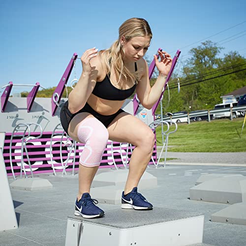 Knee Compression Sleeve | Non-Slip Knee Brace for Running & Weightlifting - color: Pink, size: Medium (Pack of 1)