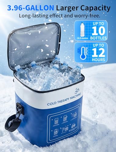 Cold Therapy Machine for Lower Back Pain Relief, Ice Machine with Pressure Regulator, Timer & Temp Display, Cryotherapy Unit with Back Ice Pack for Waist, Lumbar, Sciatic, Herniated Disc, Coccyx Pain
