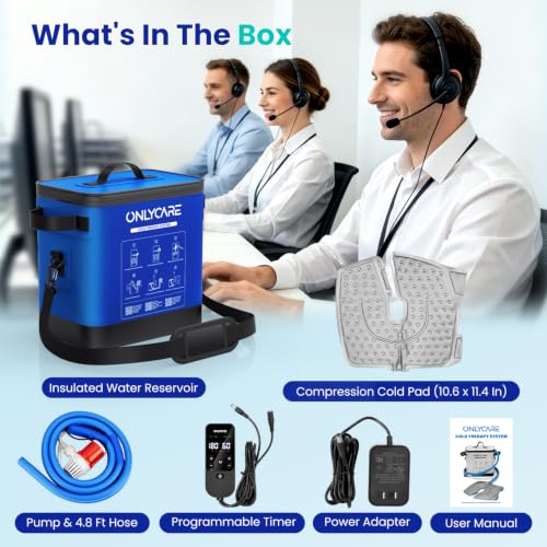 ONLYCARE Ice Machine for Knee After Surgery w/Programmable Timer - color: Dark Blue