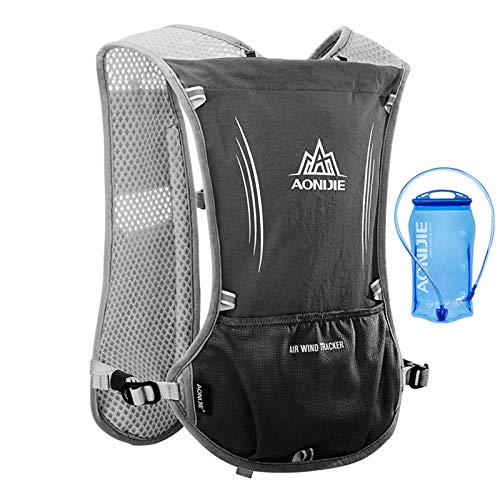 AONIJIE 5L Outdoor Sport Multifunctional Camping Backpack Cycling Running Climbing Hiking Hydration Vest Pack - color: Black+1.5l Hydration Bladder