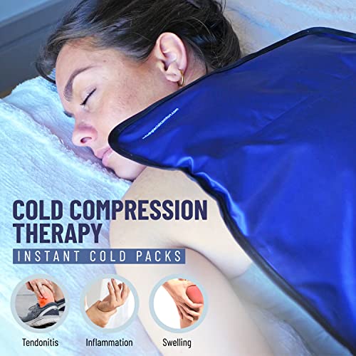 Glacial Comfort Gel Ice Pack for Back Pain - (21" x 13") Reusable Cold Pads for Hip, Knee, Shoulder Injuries, Muscle Strains, Migraine & Postpartum Recovery - Compression Pad - size: X-Large (21" x 13")