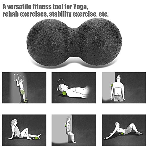 Peanut Massage Ball, 16x8cm Foam Two Ball Massage Roller - color: Black, size: 16x 8cm double balls