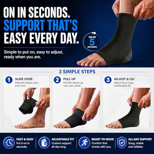 SB SOX Ankle Brace Compression Sleeve for Men & Women - color: Black/Gray, size: X-Large