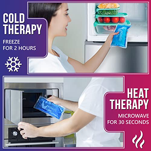 Ice Pack Wrap with Elastic Strap by Kinetic Labs - Hot Cold Gel Pack for Injuries - Reusable Ice Pack for Neck Foot Ankle Head Wrist Leg Shoulder Arm Thigh Knee Surgery (Regular)