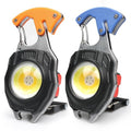 MAKDAK 2PC Keychain Flashlight Rechargeable Cob Keychain Work Light 7 Modes 1600Lumen High Lumen Flashlights for Emergencies,EDC - color: (Orange and Blue)*1PC