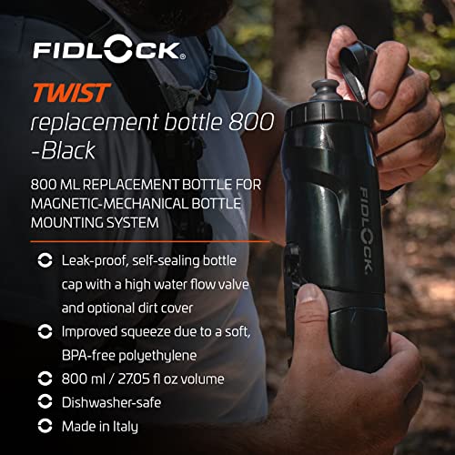FIDLOCK Twist Replacement Bottle 800ml/27oz, Bottle Only, Black - color: Black, style: 800ml/27oz