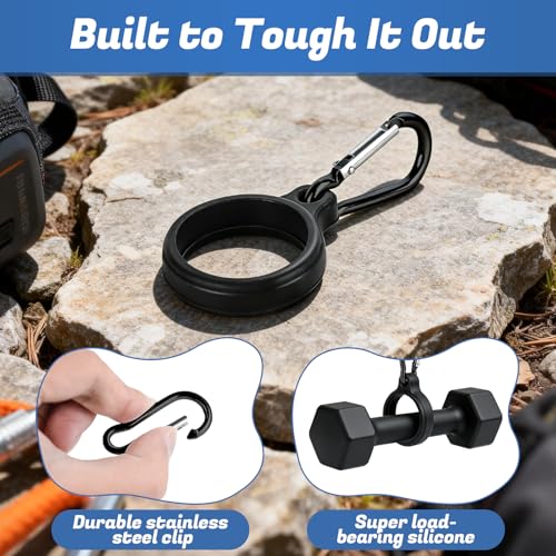 Water Bottle Clip with Carabiner for Owala Freesip Twist 18oz/24oz - color: Black Clip