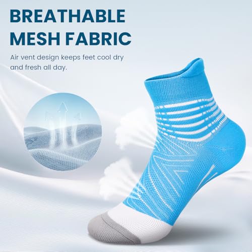 IRAMY Compression Ankle Support Socks Women - Wicking, Cushioned Athletic, Plantar Fasciitis Relief 2/3/6 Pairs - color: Black(2 Packs), size: Small