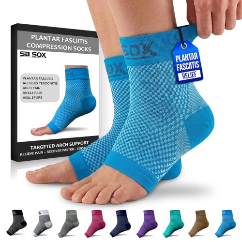SB SOX Compression Socks for Plantar Fasciitis Relief (Blue, Small) - color: Blue, size: Small
