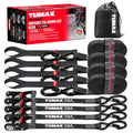4Pcs Ratchet Tie Down Straps: 15FT 2200lb for Truck, Motorcycle & Cargo - size: 2200lbs-Black