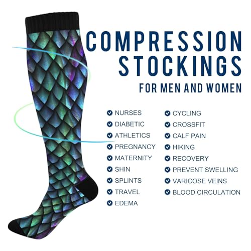 Compression Socks for Women & Men Knee High Socks - color: Dragon Scale