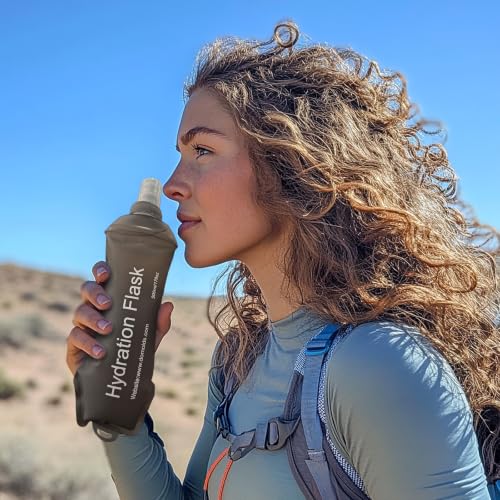 WILDREEDS 250ml Soft Flask, TPU Collapsible Soft Water Bottle for Hydration Pack, Running Vest, Folding Water Bottle for Hiking Cycling Climbing-2Pcs, Grey - color: 2pcs, 250ml Grey