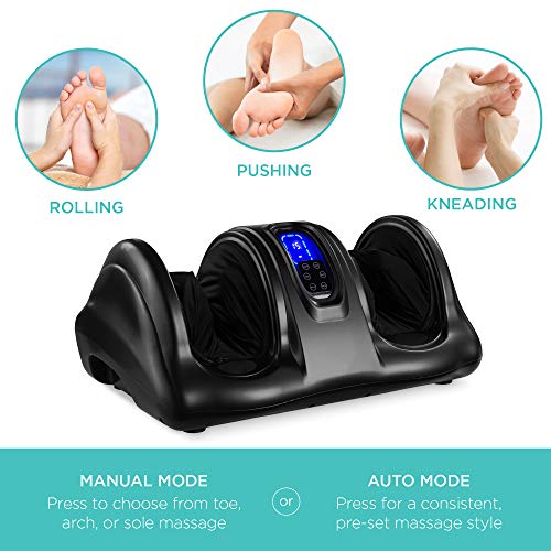Best Choice Products Shiatsu Foot Massager for Pain Relief, Plantar Fasciitis, Neuropathy, Blood Circulation, Remote Control w/Compact Design - Black - color: Black