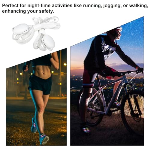 M.best 2 Pairs LED Light Up White Shoelaces, Glow in The Dark 3 Modes Colorful Flashing Sneakers Shoelaces for Night Safety, Running