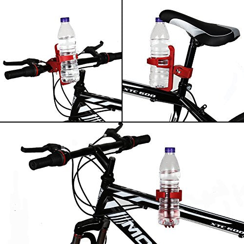 Accmor Bike Water Bottle Holders No Screws, Universal Bike Cup Holder, 360 Degree Rotatable Bike Water Bottle Cage, Water Bottle Holders for Kids Bike Adult Bike, Red - color: Red