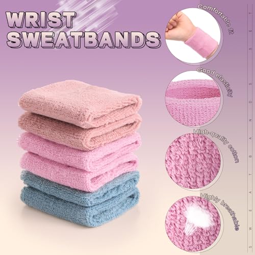 WILLBOND Wrist Sweatbands - color: Flesh Pink,Pink,Dark Blue