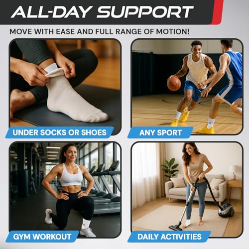 Sleeve Stars Ankle Brace Men & Women Support (Single/S:9"-10"/White) - color: White, size: Small