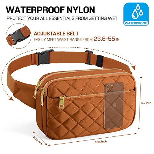 CXWMZY Fashion Fanny Packs for Women & Men, Girls Boys Teens Waist Bag Hip Bum Bag Cute Fanny Pack Casual Bum Bag with Multi-Pockets Adjustable Belts for Disney Traveling Cycling Running (Brown) - color: Brown