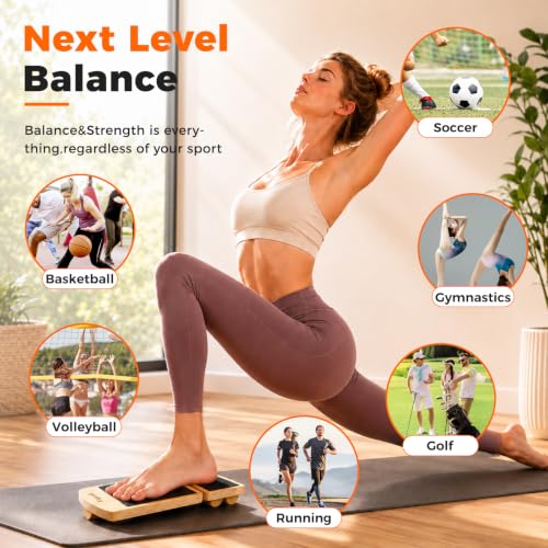 Adjustable Balance Board for Ankle Strengthening & Stability - color: Black, size: 13.2*4.3 inch