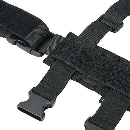 EXCELLENT ELITE SPANKER Tactical Drop Leg Holster Adjustable Drop Leg Platform Molle Module Universal Bag for Left/Right Leg - color: Black