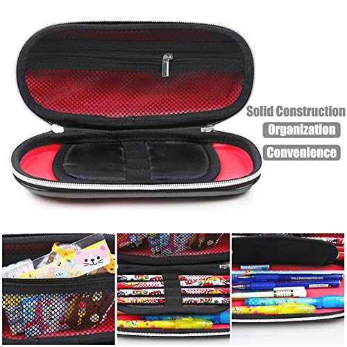 Surpop Supercar Pencil Case, EVA Hard Shell for Kids and Teens, Red - color: Red