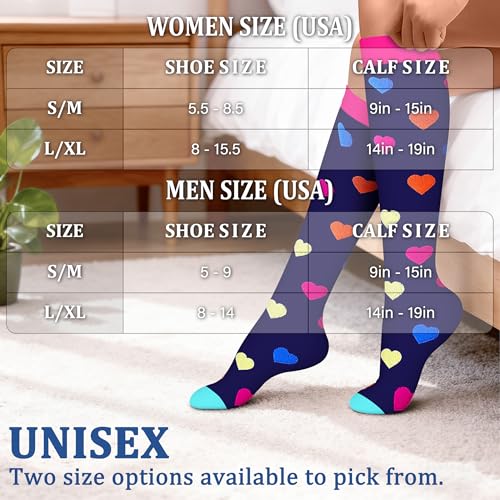 FEYHAY Copper Compression Socks (3 Pairs) 15-20 mmHg Circulation is Best Athletic & Daily for Men & Women, Running, Climbing - color: 27 Round Dot, size: Large-X-Large