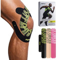 Kinesiology Tape for Knees 10 Pcs Ultra-Sticky Patella Knee Tape Black - color: Jet Black